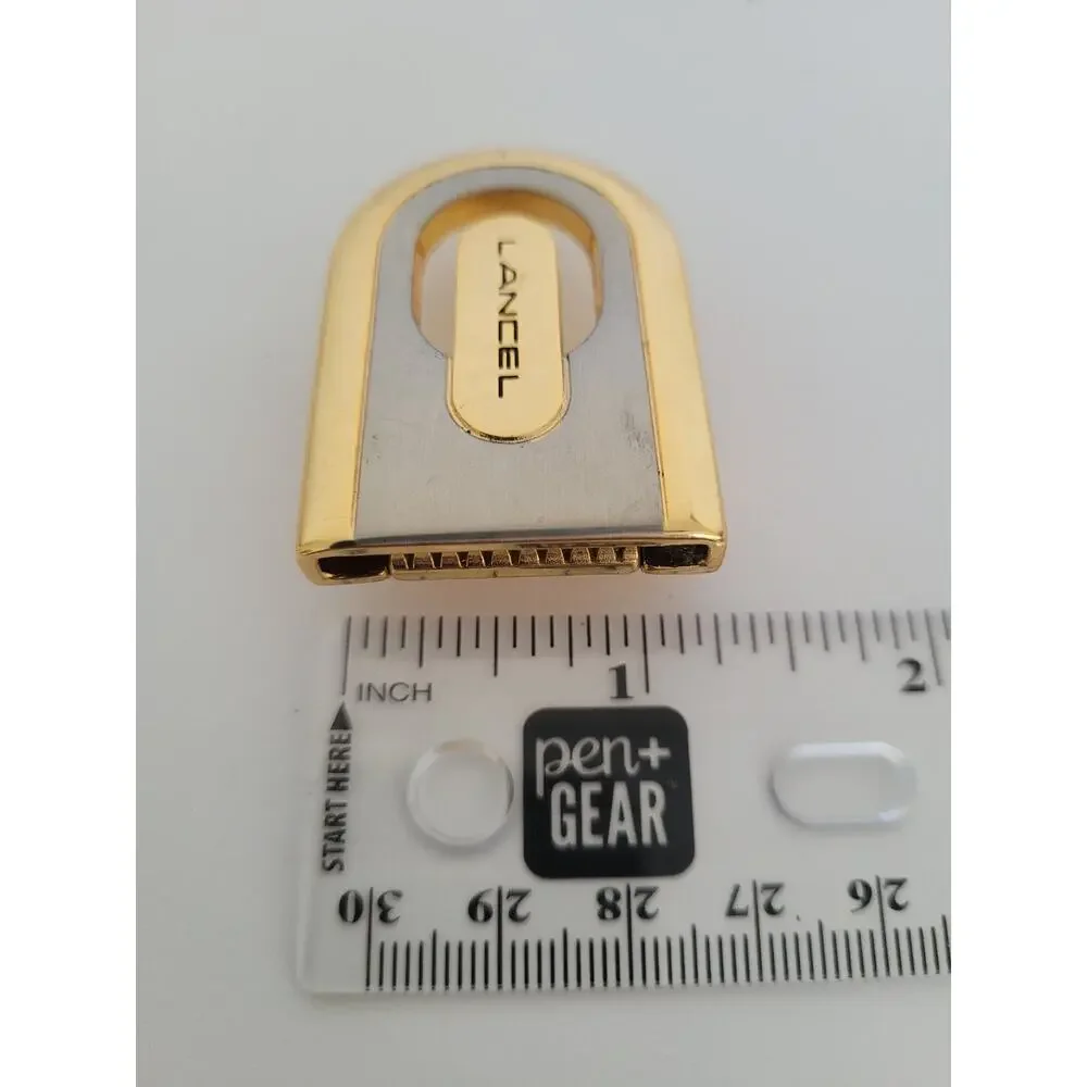 Lancel Paris‎ Vintage Belt Buckle Replacement Gold Silver Tone Slim 1